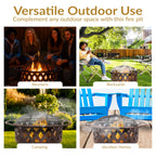 Sunnydaze Crossweave Outdoor Fire Pit | Wood-Burning | 30" & 36" | Spark Screen, Poker & Cover Included