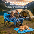DoCred Double Camping Loveseat Chair | 2-Person | 660 lb Capacity | Cup Holders & Side Pockets