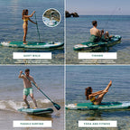 HUIIKE Inflatable Paddle Board & Kayak 2-in-1 | 10' x 33" | Full Pack with Kayak Seat & Accessories