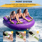 Towable Tubes for Boating | 1-3 Rider | Cockpit Style with Rope Included | Lake & River