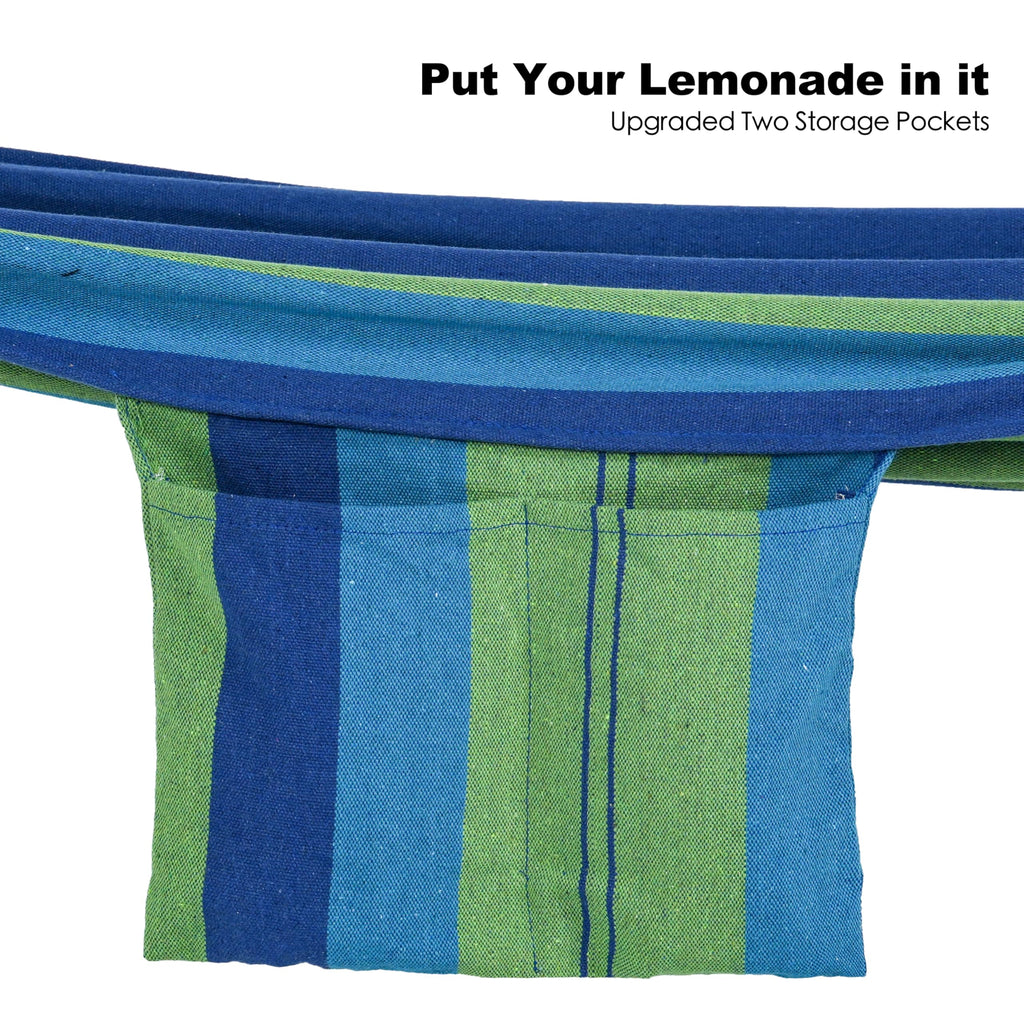 GAFETE Double Hammock with Stand | 2-Person | 600 lb Capacity | Indoor & Outdoor
