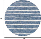 JONATHAN Y Berber Stripe Indoor/Outdoor Area Rug 5x8 – Blue & Ivory