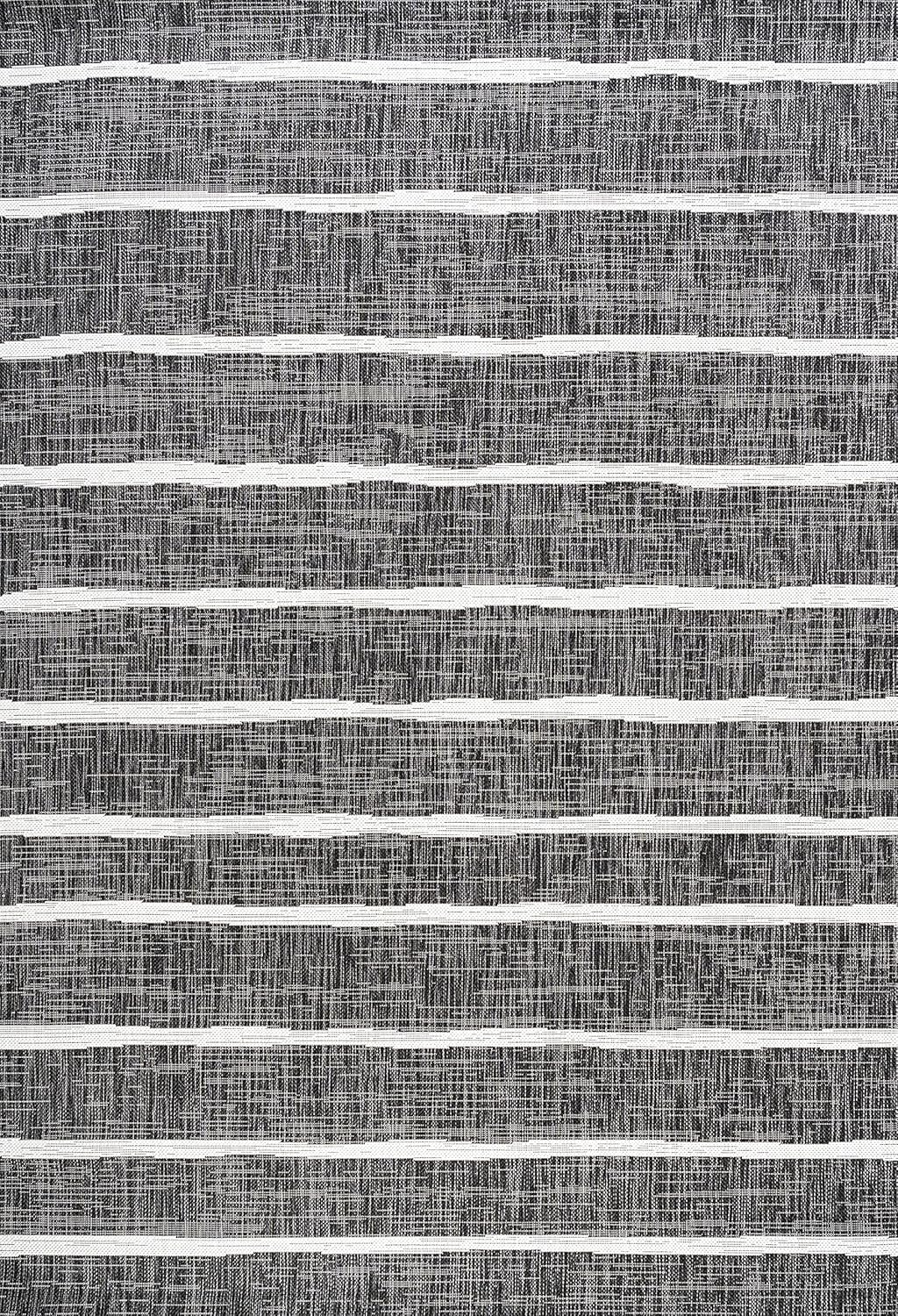 JONATHAN Y Berber Stripe Indoor/Outdoor Area Rug 5x8 – Blue & Ivory