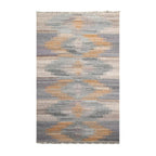 5' x 8' Indoor Outdoor  Hand Woven 100% Recycled PET Yarn Modern Kilim Area Rug Gray-0