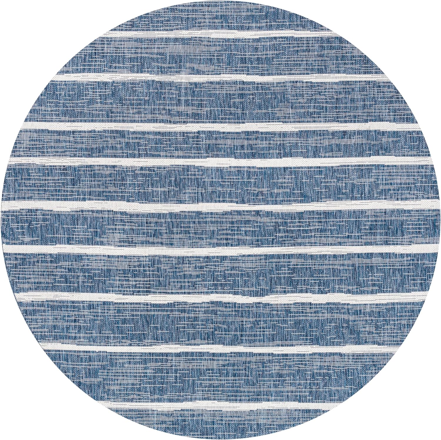 JONATHAN Y Berber Stripe Indoor/Outdoor Area Rug 5x8 – Blue & Ivory
