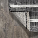 JONATHAN Y Berber Stripe Indoor/Outdoor Area Rug 5x8 – Blue & Ivory