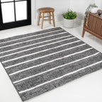 JONATHAN Y Berber Stripe Indoor/Outdoor Area Rug 5x8 – Blue & Ivory
