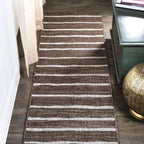 JONATHAN Y Berber Stripe Indoor/Outdoor Area Rug 5x8 – Blue & Ivory