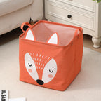 Fabric Cartoon Kids' Toy Storage Bin, Foldable Clothing Organizer & Laundry Hamper, Creative Living Room Storage Basket