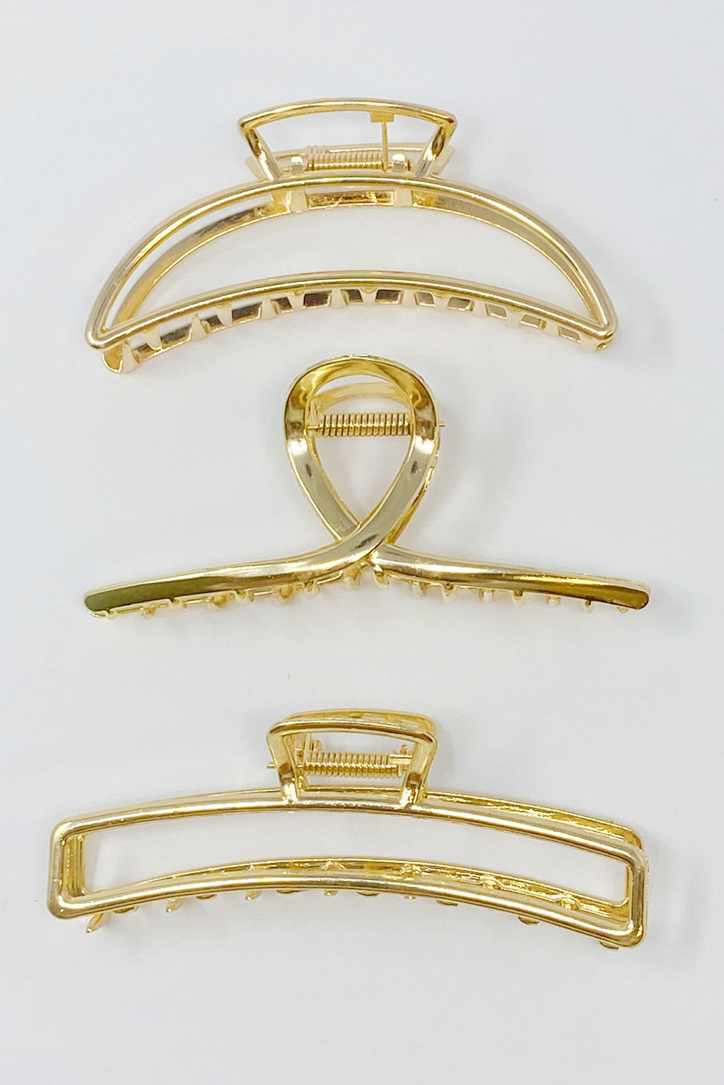 Gold Mine Hair Claw Set of 3 | Large Gold Finish Claw Clips