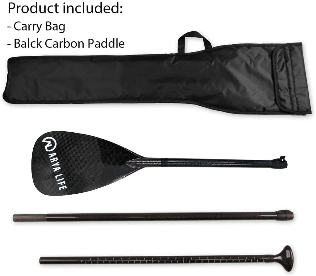 Arya Life 3 Piece Stand Up Paddle Board Paddle, SUP Paddle with Fiberglass Blade, Adjustable Carbon Fiber Shaft, 70-86 Inches, Black-3