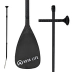 Arya Life 3 Piece Stand Up Paddle Board Paddle, SUP Paddle with Fiberglass Blade, Adjustable Carbon Fiber Shaft, 70-86 Inches, Black-0