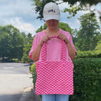 Check Yourself Zipped Tote Bag | Checkered Everyday Tote with Zipper