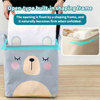 Fabric Cartoon Kids' Toy Storage Bin, Foldable Clothing Organizer & Laundry Hamper, Creative Living Room Storage Basket