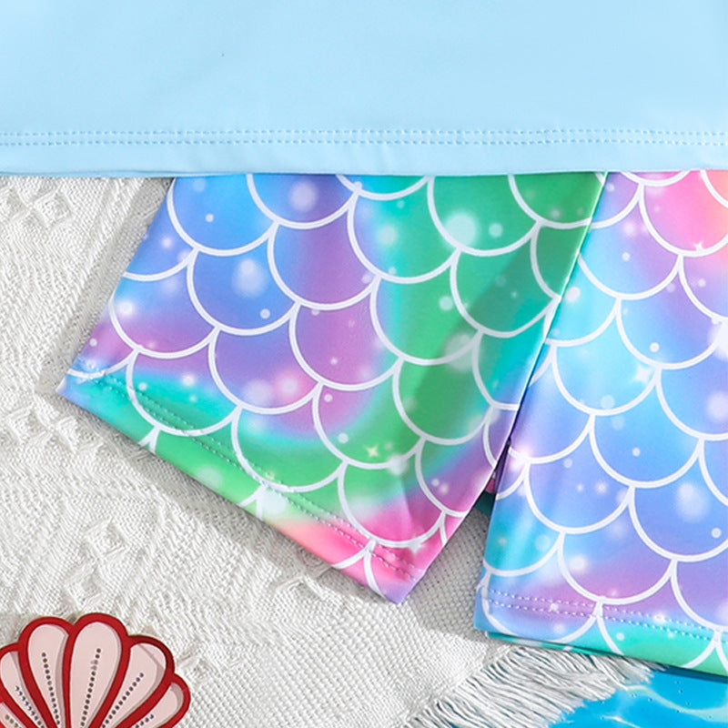 Long Sleeve Children's Swimwear, Cartoon Cute Baby Bikini for Girls