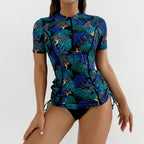 Printed short sleeved women's sports suit