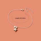 Foot Jewelry Starfish Imitation Pearl Charm Silvery Chain Anklet Beach Accessories-3