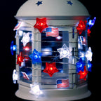 American Flag LED String Lights | Red White & Blue, Battery & USB, Remote Control