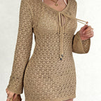 Lady Beach Dress Bikini Cover-Up Long Sleeve Sexy for Women