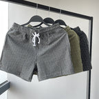 Summer striped cropped shorts for men and women's sports and casual shorts