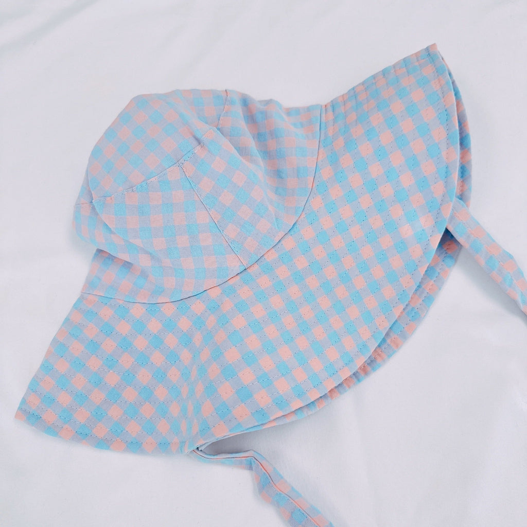 Color Palette Gingham Beach Hat-4