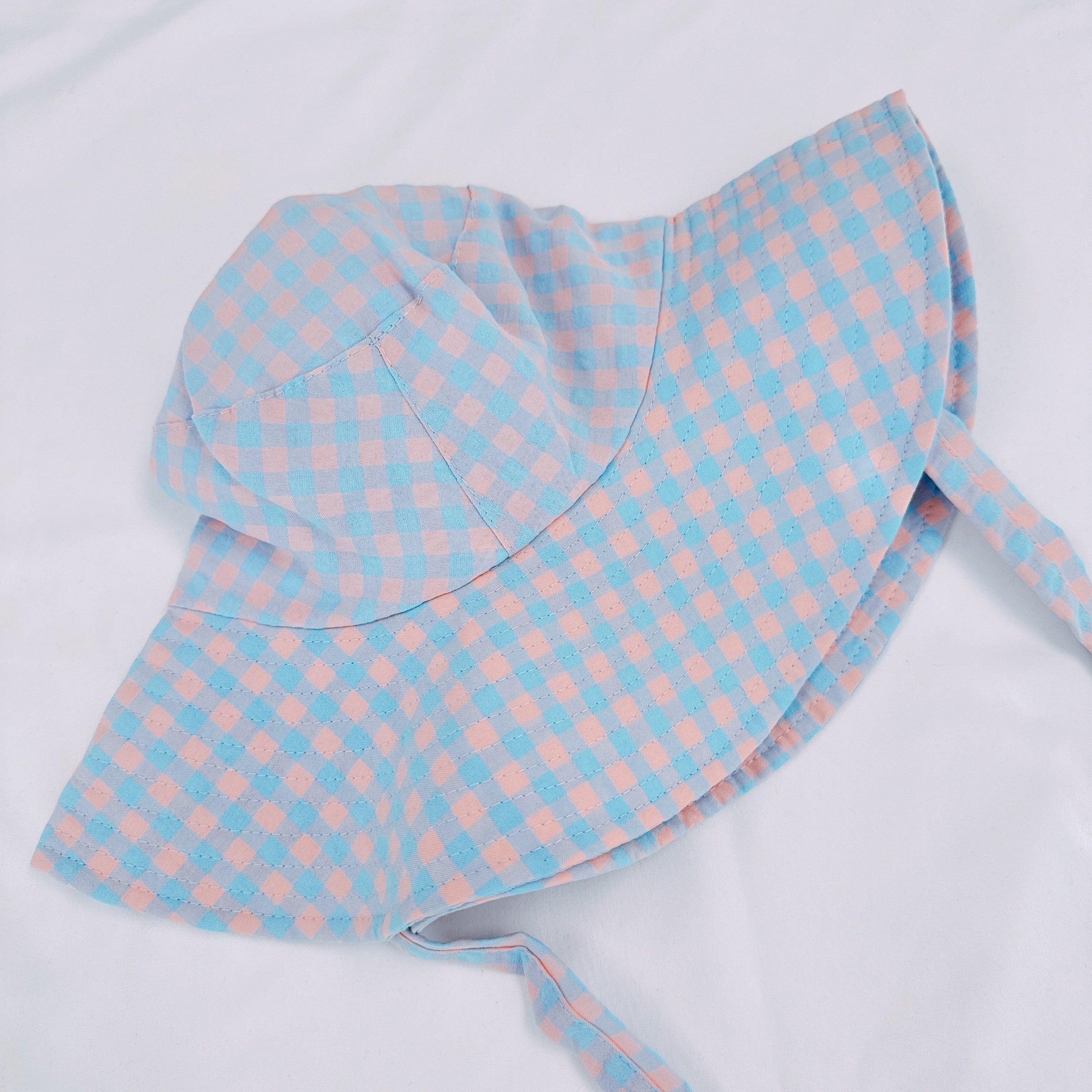 Color Palette Gingham Beach Hat-4