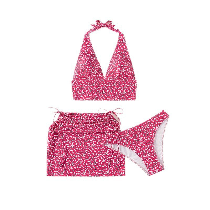 Sexy Printed Bikini Three-Piece Swimwear Set for Women,