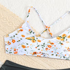 Floral Print Cute Fresh Bikini Swimwear for Girls &ndash; Sleeveless Children's Swimwear