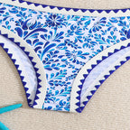 Printed Blue and White Porcelain Swimwear for Girls, Kids Beach Hot Spring Vacation Bikini Swimsuit