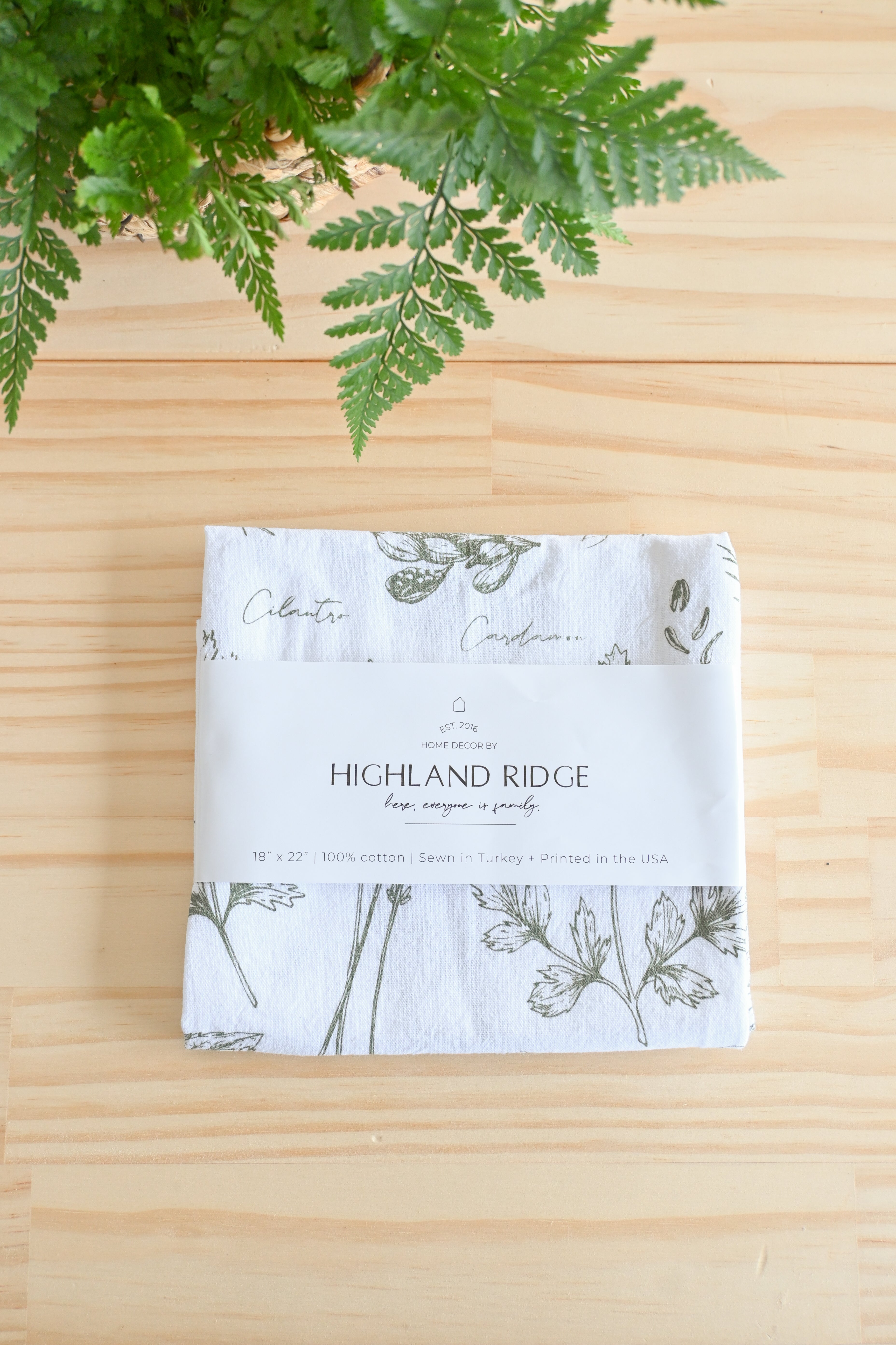 Kitchen Herbs Tea Towel – Watercolor Botanical Kitchen Linen