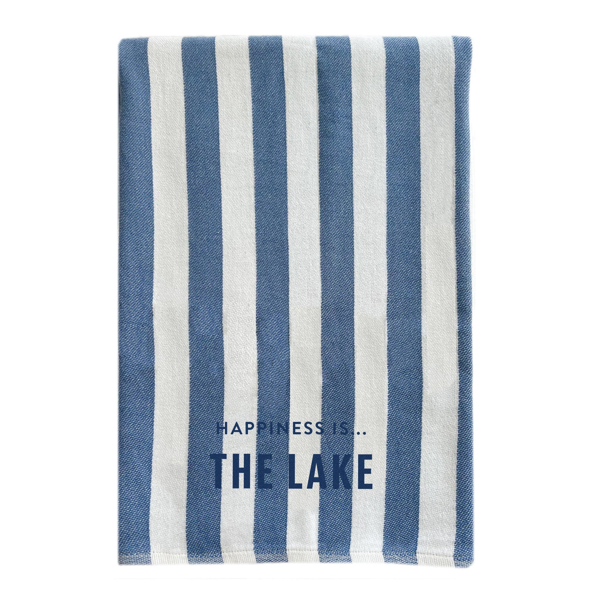 Everywhere Towel | Lake Stripe Blue | Turkish Cotton Beach & Pool Towel