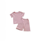 Children's Summer Sleepwear Set, Girls' Lightweight Short Sleeve and Shorts Breathable Cotton Pajamas, Baby Air Conditioning Home Wear