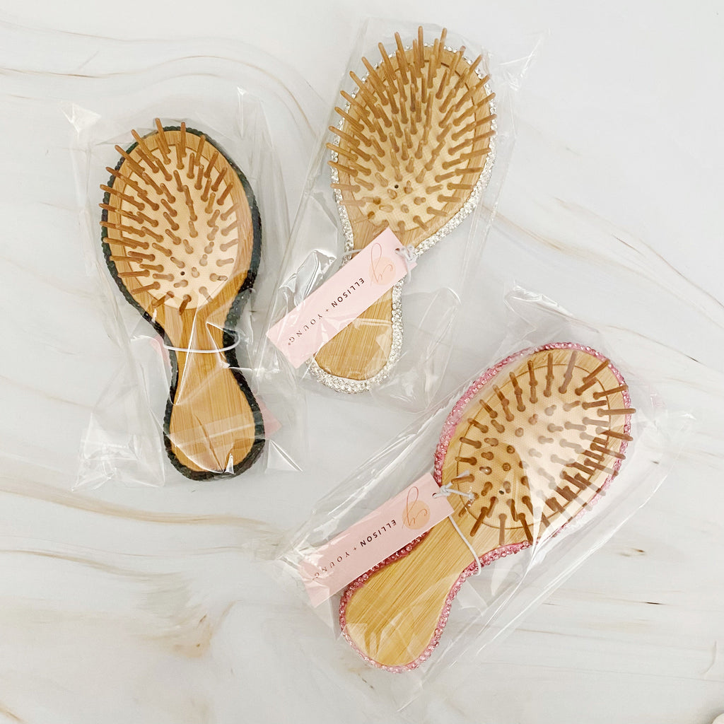 It Girl Life Glam Hair Brush | Rhinestone Wooden Brush | 3 Styles