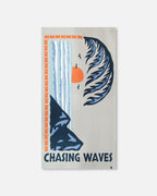 Chasing Waves Kids Beach Towel | Gray Surf Graphic