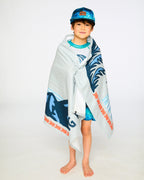 Chasing Waves Kids Beach Towel | Gray Surf Graphic