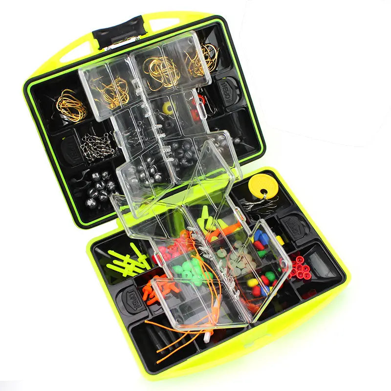 184-Piece Fishing Tackle Box Set – 24-Compartment Organizer with Hooks, Weights & More