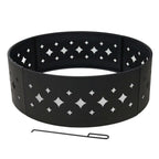 Heavy Duty 36" Black Steel Fire Pit Ring with Diamond Pattern