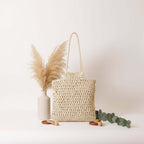Hollow out straw beach bag Vacation Beach Bag Shoulder Bag-5