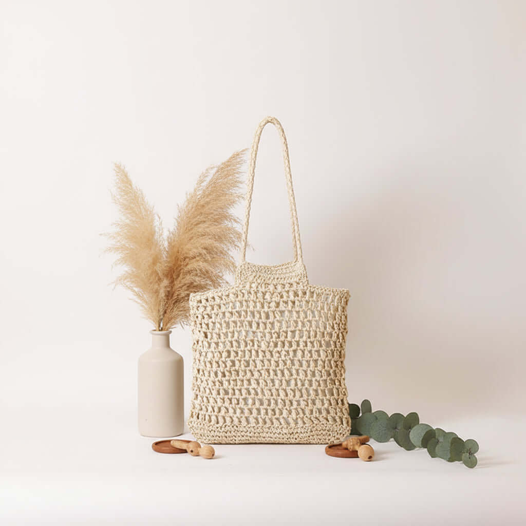Hollow out straw beach bag Vacation Beach Bag Shoulder Bag-5
