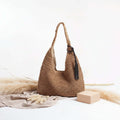 Woven Straw Beach Bag | Large Capacity Shoulder Tote | Hadi Craft