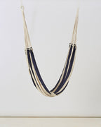 Macrame Mountaineer Hammock | White & Navy | Handcrafted Outdoor Hammock