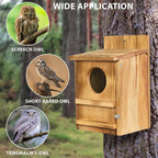 Outdoor Wooden Screech Owl BirdHouse for Mounting - Easy to Assemble-0