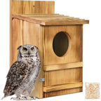 Outdoor Wooden Screech Owl BirdHouse for Mounting - Easy to Assemble-1