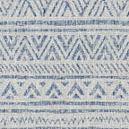 2 ft. x 3 ft. Blue Grey Chevron Coastal Boho Style Indoor Outdoor Area Rug-2