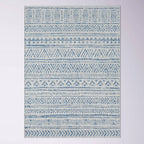 2 ft. x 3 ft. Blue Grey Chevron Coastal Boho Style Indoor Outdoor Area Rug-4