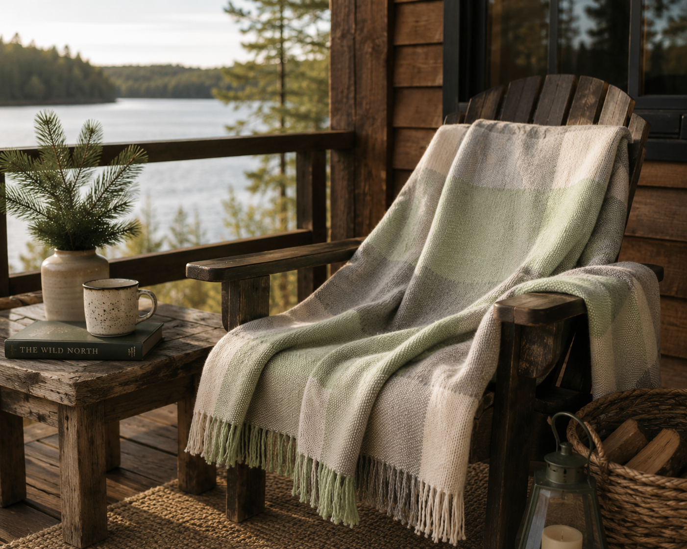 Classic Cotton Throw Blanket | Soft Plaid Blanket for Home & Cabin