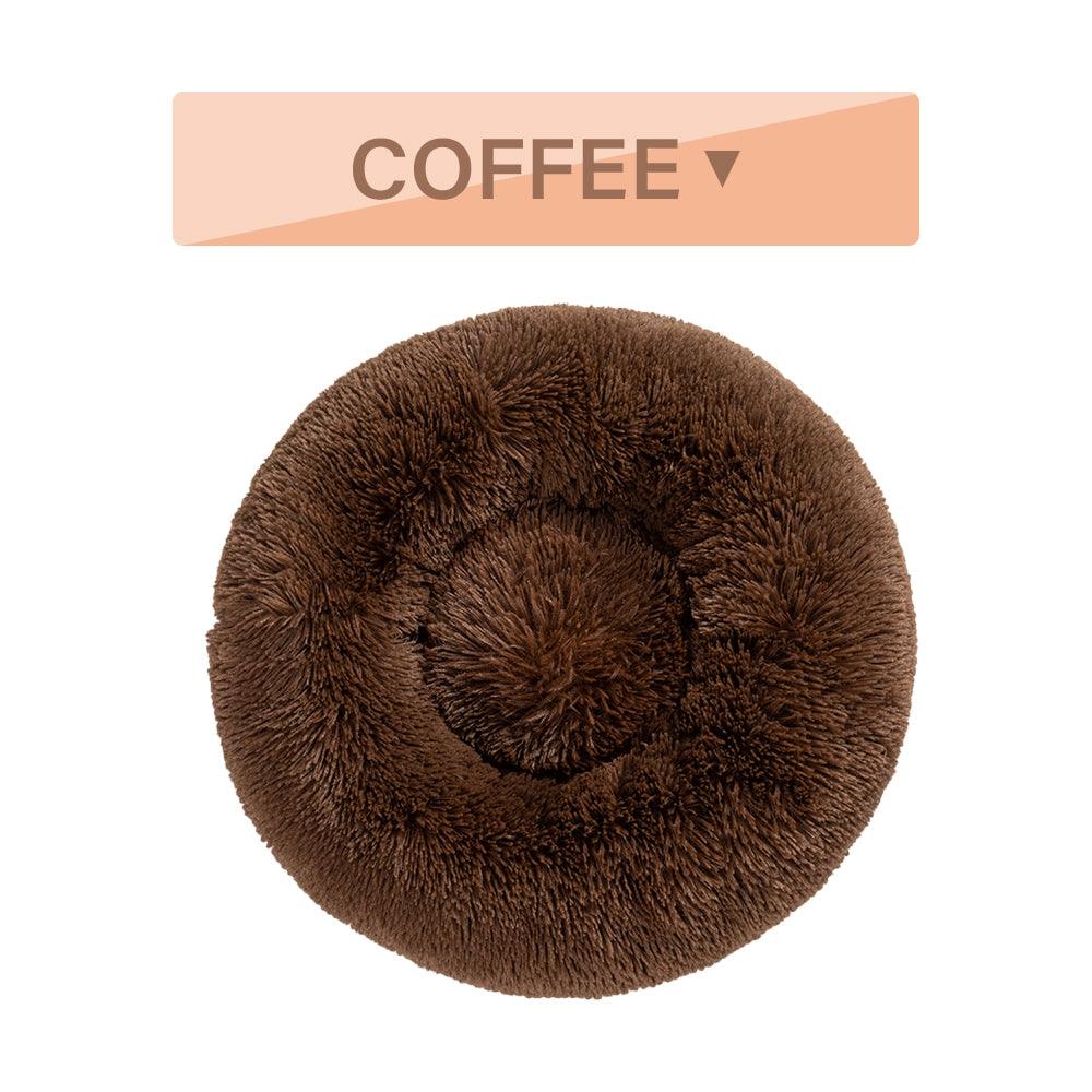 SnugglePaws Plush Donut Pet Bed | Cozy Calming Bed for Dogs & Cats