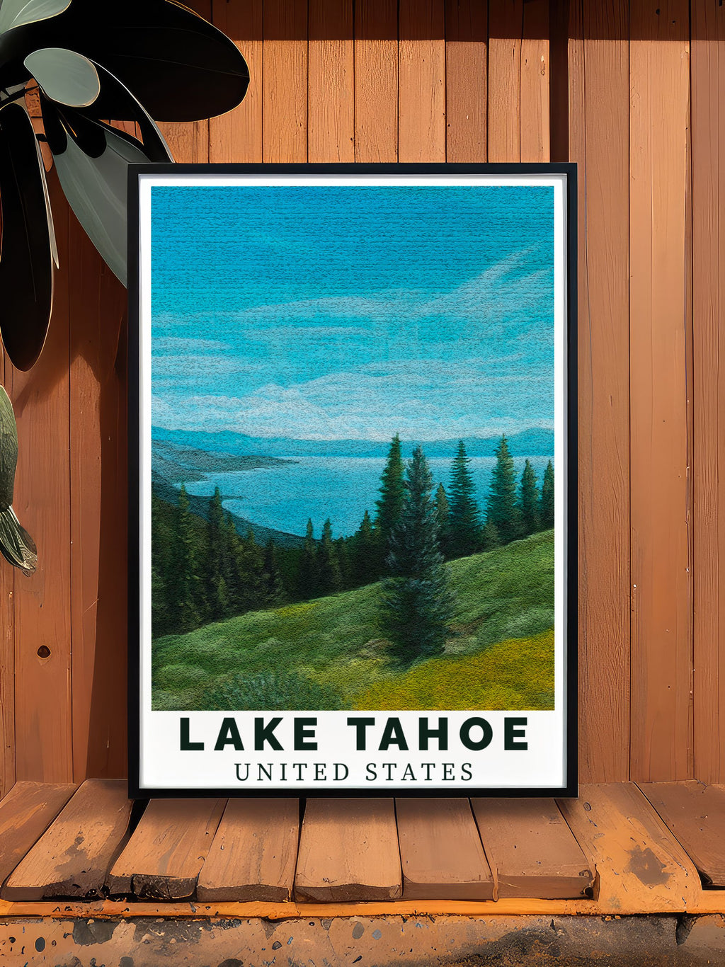 Lake Tahoe  Art - Summer Blue  Home Decor - United States  Living Room Decor
