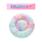SnugglePaws Plush Donut Pet Bed | Cozy Calming Bed for Dogs & Cats