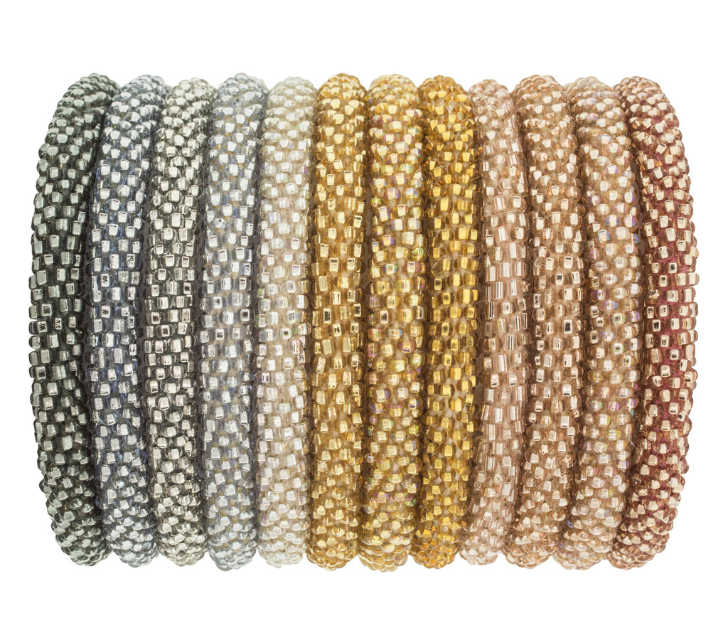 Roll-On® Bracelet – Handcrafted Nepal Bracelet | Glass Beads & Hand-Dyed Cotton
